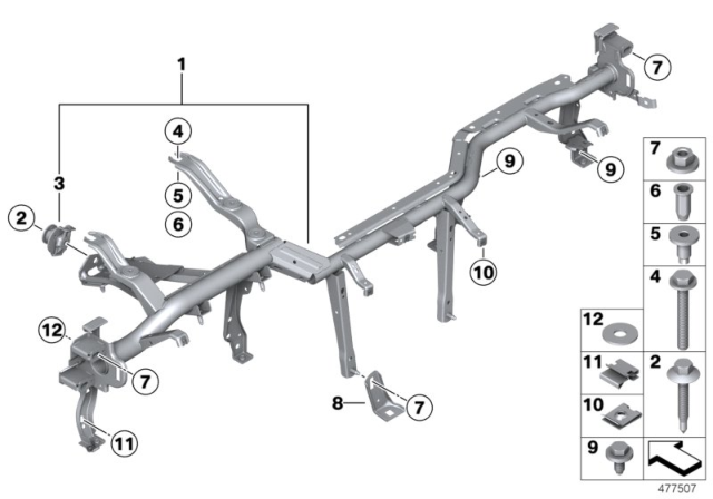 2020 BMW M4 Carrier Instrument Panel Diagram