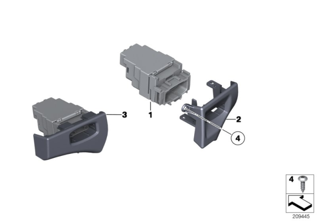 2016 BMW Z4 Cover, Ignition Lock Of Remote Control Diagram for 66129183329