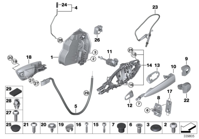 2008 BMW 128i Code Lock Left Diagram for 51217200933