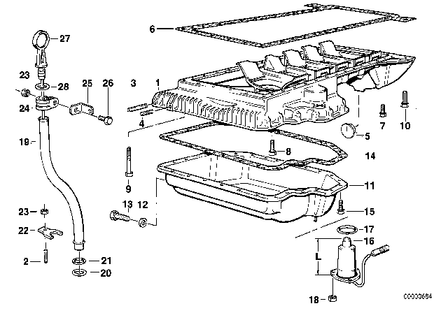 1998 BMW 750iL Screw Plug Diagram for 11131742994