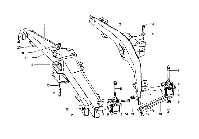 1969 BMW 2000 Rear Axle Carrier Diagram