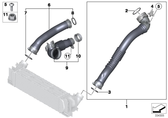 2016 BMW 328i Charge-Air Duct Diagram