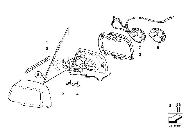 2009 BMW X3 Exterior Mirror Diagram 5