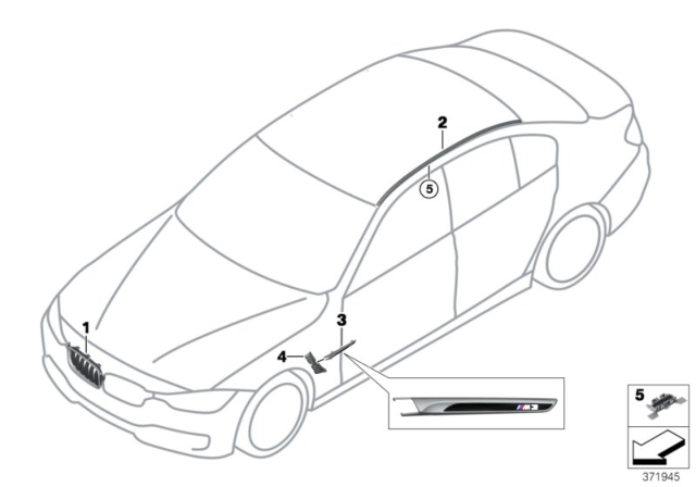 2017 BMW M3 Molding Right Diagram for 51138056060
