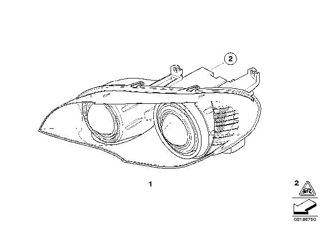 2010 BMW X5 Headlight Diagram