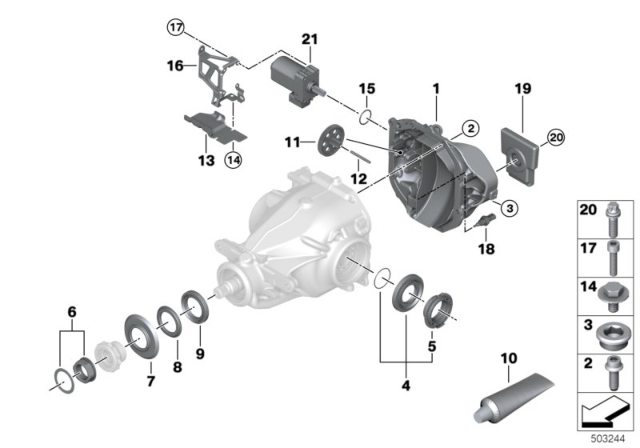 2020 BMW Z4 Rear Axle Differential Separate Components Diagram