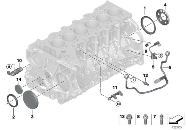2018 BMW M4 Engine Block & Mounting Parts Diagram 2