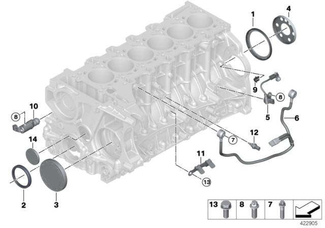 2019 BMW M2 Engine Block & Mounting Parts Diagram 2