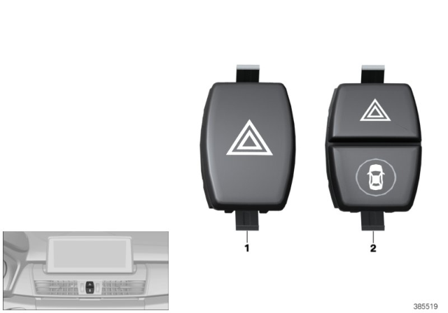 2020 BMW X1 Switch, Hazard Warning System Diagram