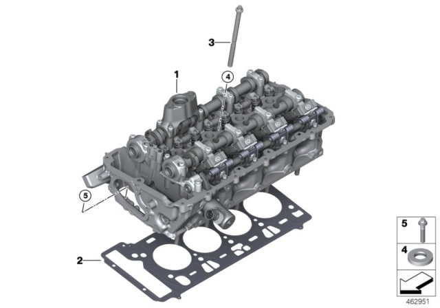 2016 BMW 750i Cylinder Head & Attached Parts Diagram 1