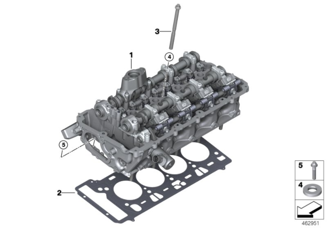 2017 BMW 750i xDrive Cylinder Head & Attached Parts Diagram 1