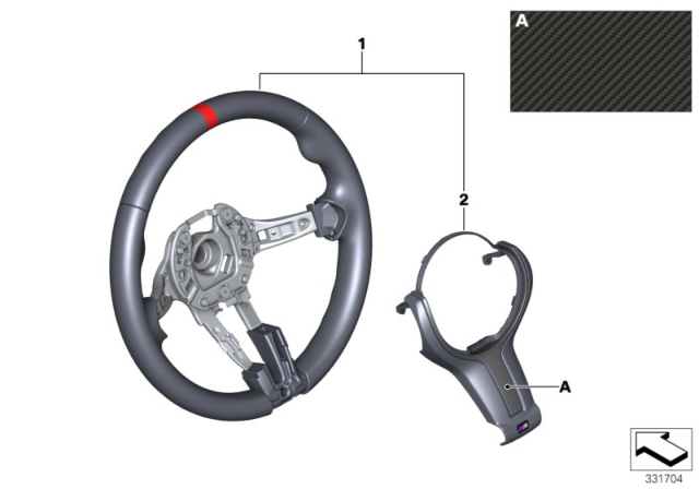 2020 BMW 440i M Performance Steering Wheel Diagram 1