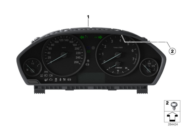 2014 BMW 428i xDrive Instrument Cluster Diagram 1