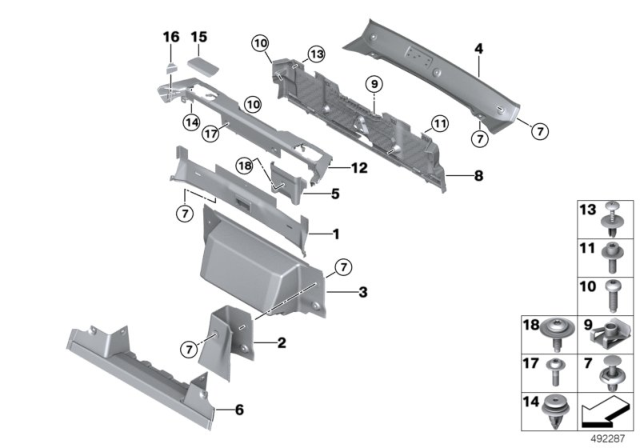 2015 BMW 228i xDrive Trim Panel, Bulkhead Diagram