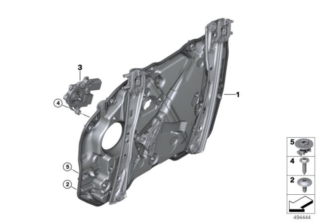 2020 BMW 330i Door Window Lifting Mechanism Diagram 1