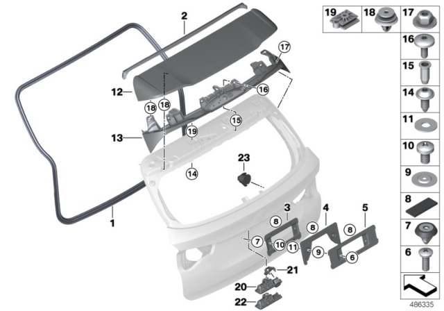 2020 BMW X3 M Sealing Roof Joint Diagram for 51767458905