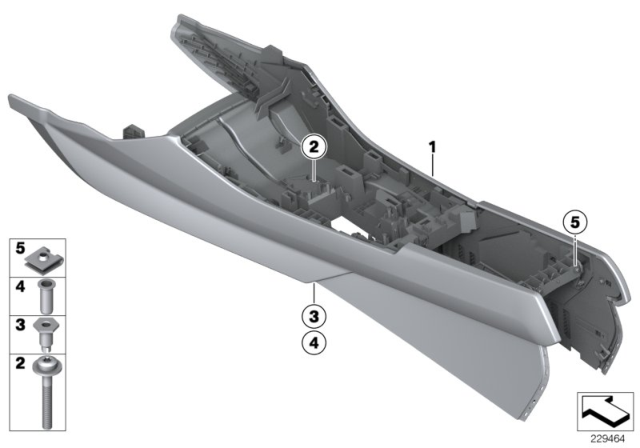 2012 BMW X3 Carrier, Centre Console Diagram