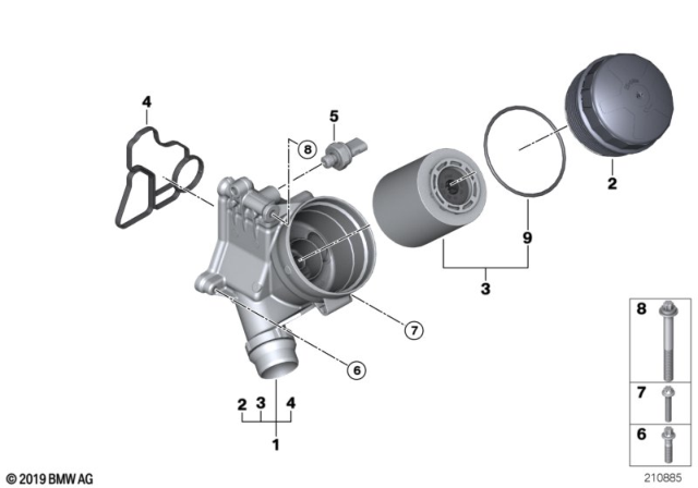 2013 BMW 328i Lubrication System - Oil Filter Diagram