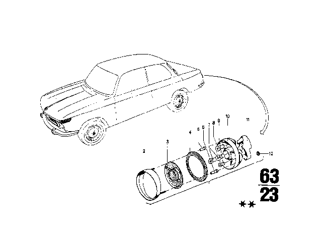 1969 BMW 1602 Rear Light Diagram
