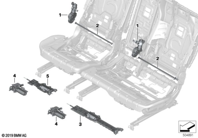 2019 BMW X5 Seat, Rear, Electrical System And Drives Diagram