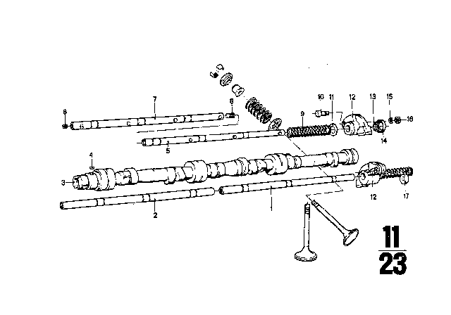 1972 BMW 3.0CS Camshaft Diagram