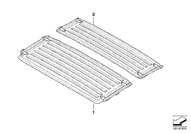 2008 BMW 650i Supended Headliner, Front Diagram for 51447970816