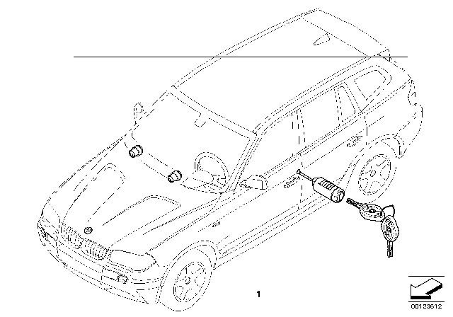 2007 BMW X3 Set Uniform Locking System With Ews Control Unit (Code) Diagram for 51210034742