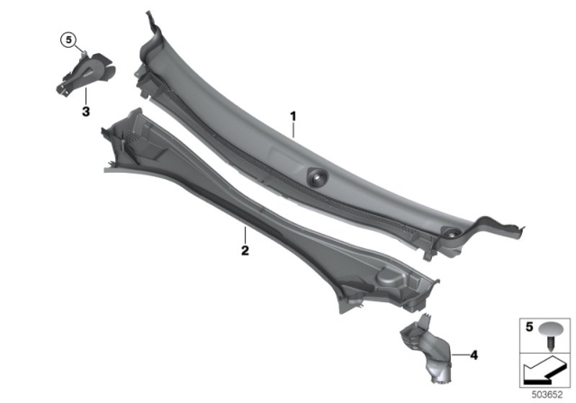 2020 BMW M235i xDrive Gran Coupe Trim Panel, Cowl Panel Diagram