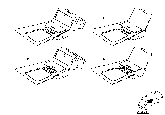 1999 BMW 740i Base Of Centre Console Diagram for 51162423077