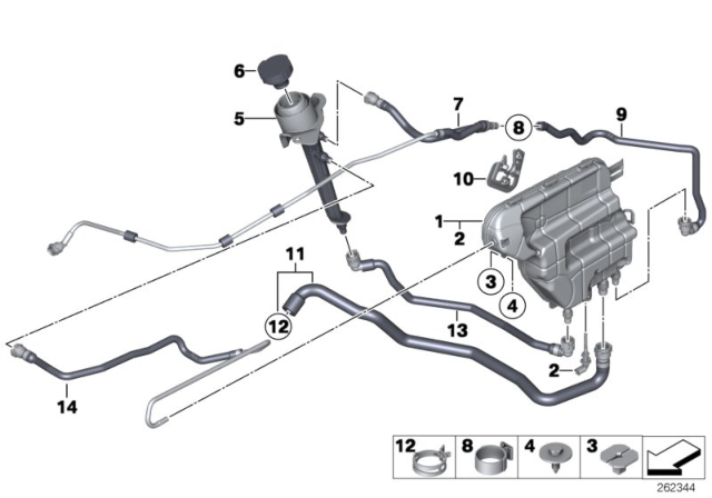 2016 BMW M6 Expansion Tank / Coolant Hoses Diagram