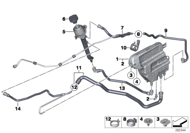 2015 BMW 650i xDrive Expansion Tank / Coolant Hoses Diagram