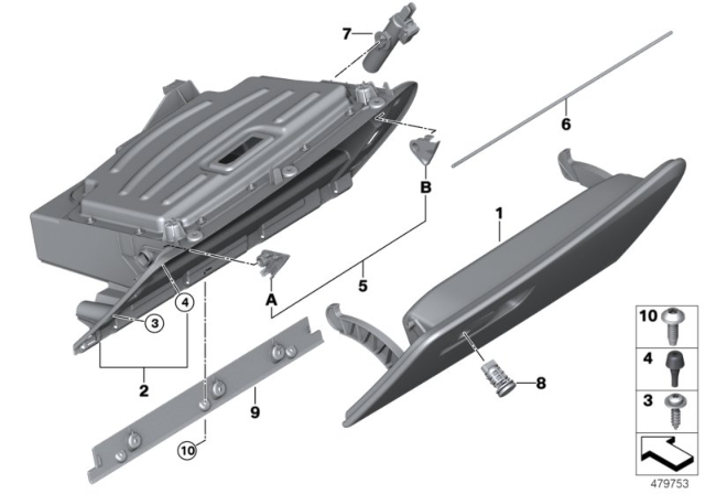 2019 BMW i8 Glove Box Diagram