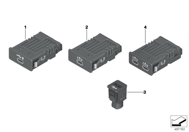 2020 BMW X6 USB Separate Components Diagram