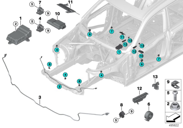 2019 BMW X5 Electric Parts, Airbag Diagram