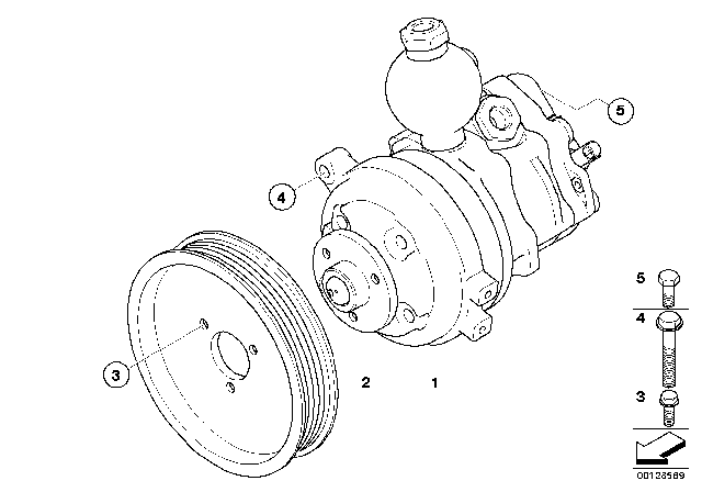 2004 BMW 530i Steering Pump / Dynamic Drive / Active Steer Diagram