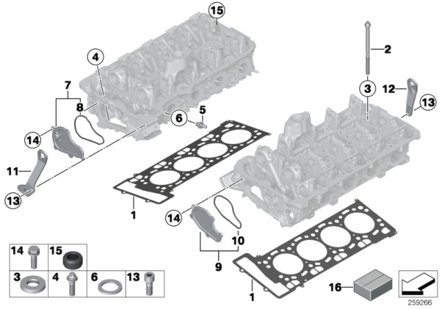 2015 BMW 750Li xDrive Set Bolt Cylinder Head Diagram for 11127607557