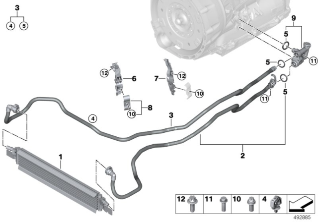 2020 BMW Z4 TRANSMISSION OIL COOLER LINE Diagram for 17228654897