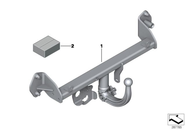 2020 BMW 430i Retrofit Kit, Trailer Tow Hitch, Removable Diagram