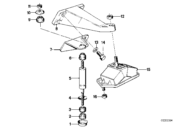 1985 BMW 735i Engine Suspension / Damper Diagram 2