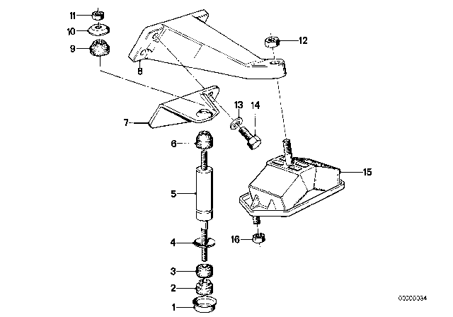 1981 BMW 733i Engine Suspension / Damper Diagram 4