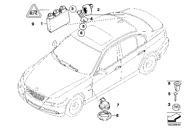 2012 BMW 328i Park Distance Control (PDC) Diagram