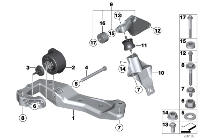 2015 BMW 640i xDrive Bush Diagram for 22116795377