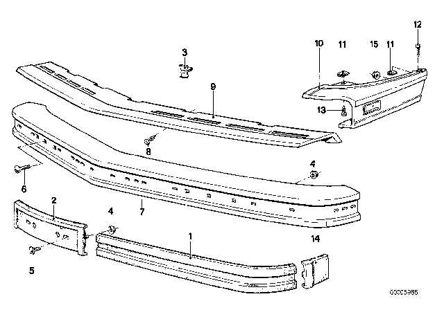 1986 BMW 635CSi Bumper Diagram for 51111953670