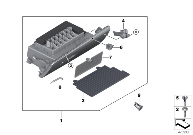 2019 BMW X2 Glove Box Diagram