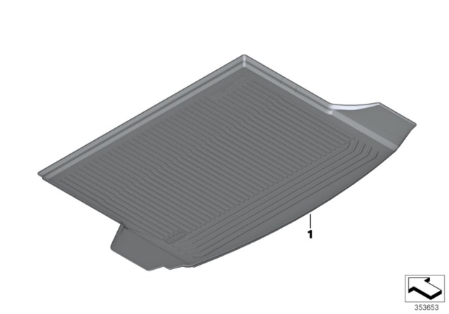 2012 BMW M6 Multifunctional Luggage Compartment Mat With Fold.Cont Diagram