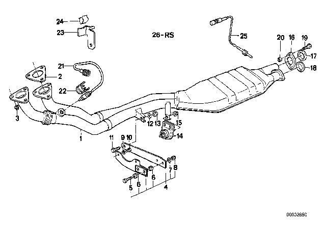 1989 BMW 525i Catalytic Converter Diagram for 11761716781