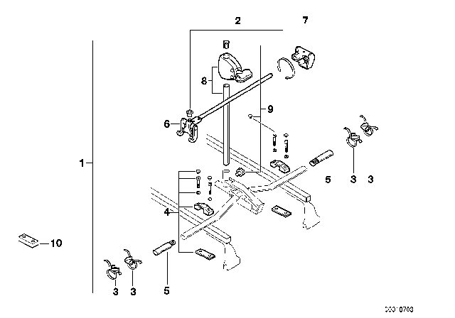 1991 BMW 325is Base Support System Diagram for 82129401526