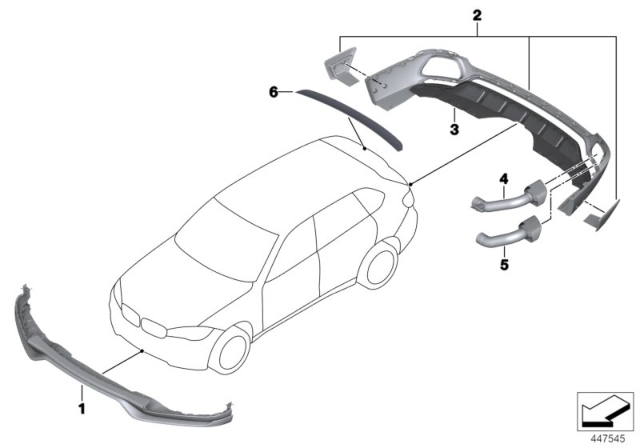 2014 BMW X5 Aerodynamic Components Diagram