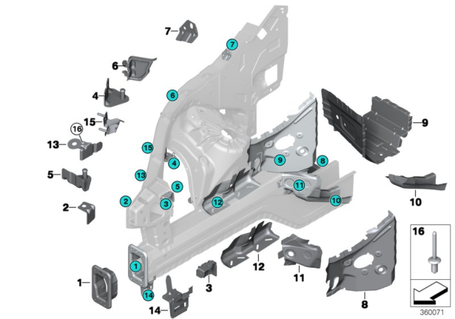 2017 BMW X5 Front Body Bracket Diagram 2