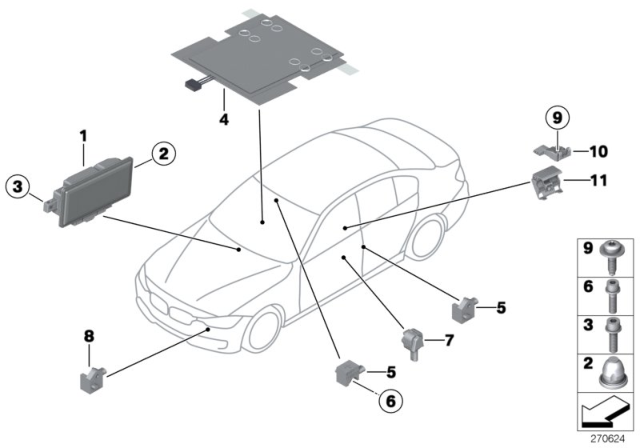 2013 BMW 328i Electric Parts, Airbag Diagram